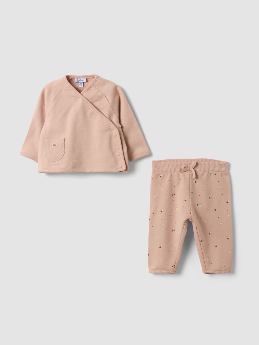 Pink long-sleeve organic cotton set for baby girl_0