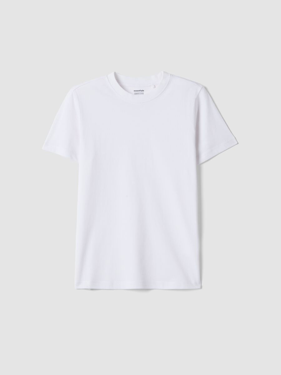 T-shirt in puro cotone bianca da ragazzo regular fit_3