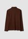 Brown long-sleeved pure cotton polo_6