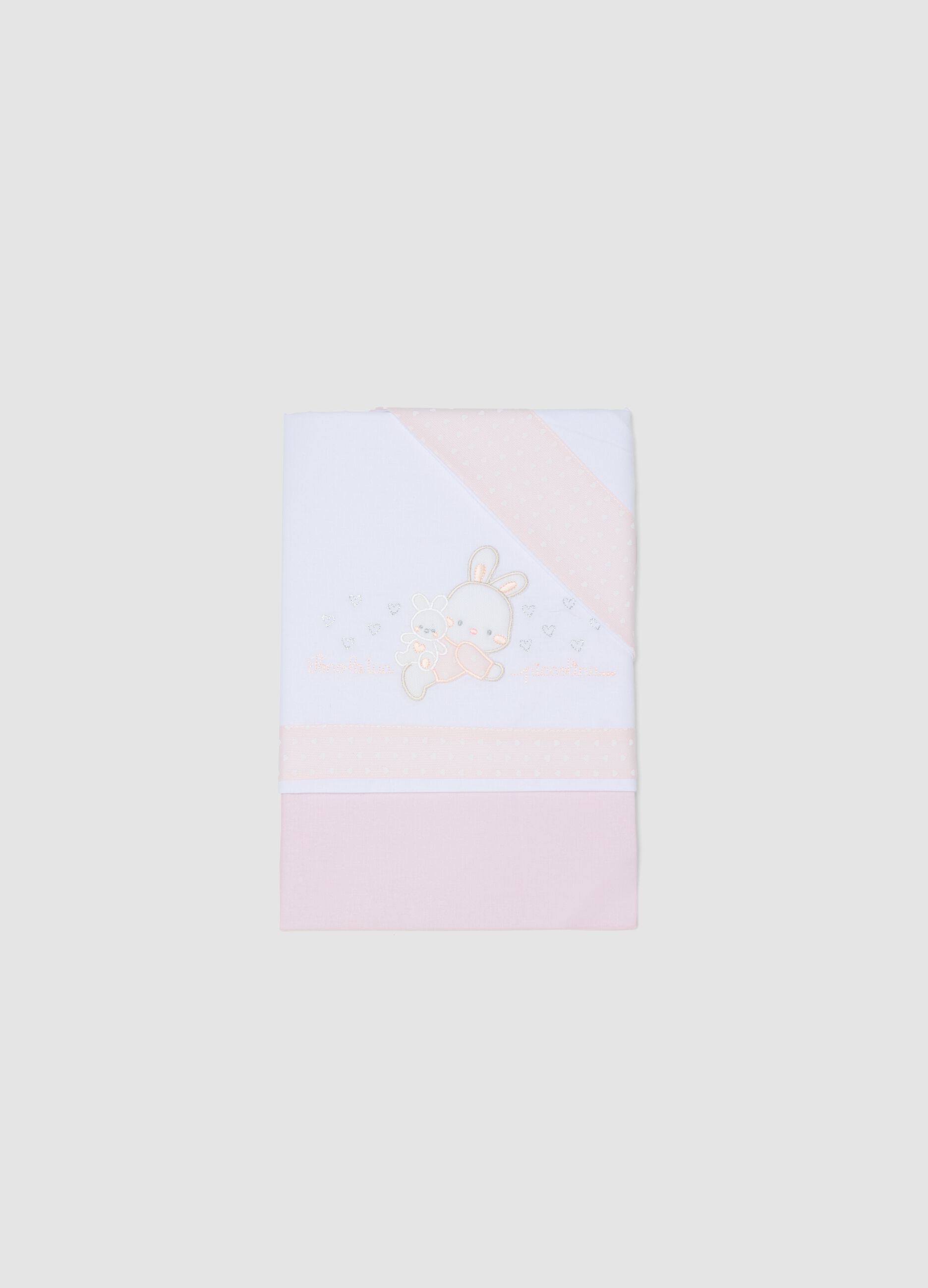 Multicoloured pure cotton crib sheet set for newborn girls
