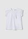 White pure cotton T-shirt for girls, regular fit with embroidery_0