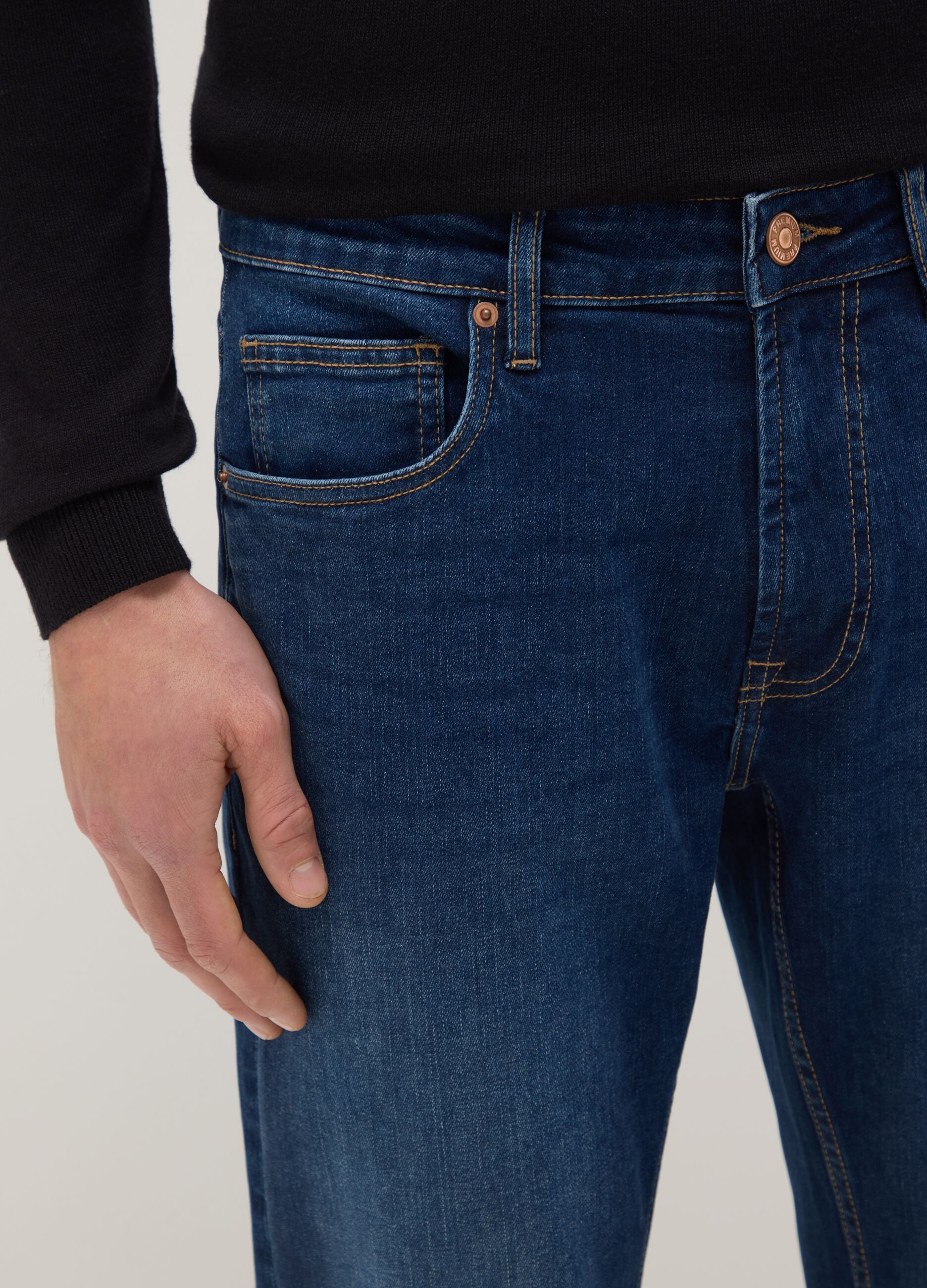 Slim Fit Blue Denim Cotton Jeans