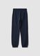 Navy blue organic cotton regular-fit joggers for boys_1