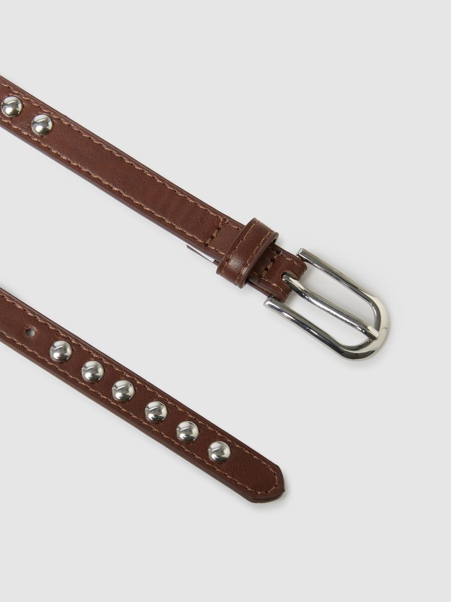 Cintura marrone con borchie argentate_1