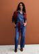 Brown pure cotton shacket with contrasting embroidery, regular fit_1