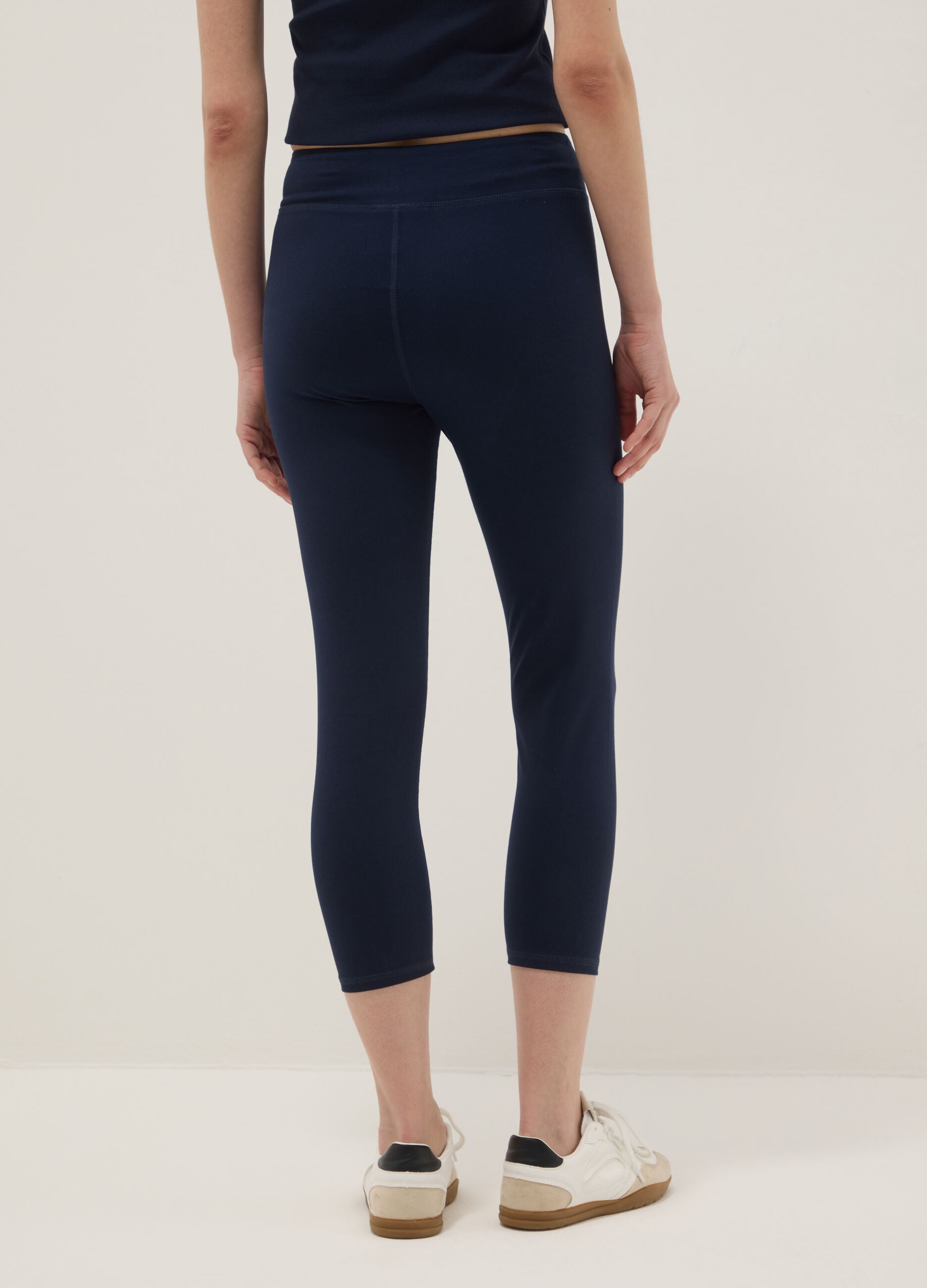Blue stretch cotton skinny-fit leggings