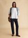 Blue Slim Fit Cotton Blend Chino Trousers_0