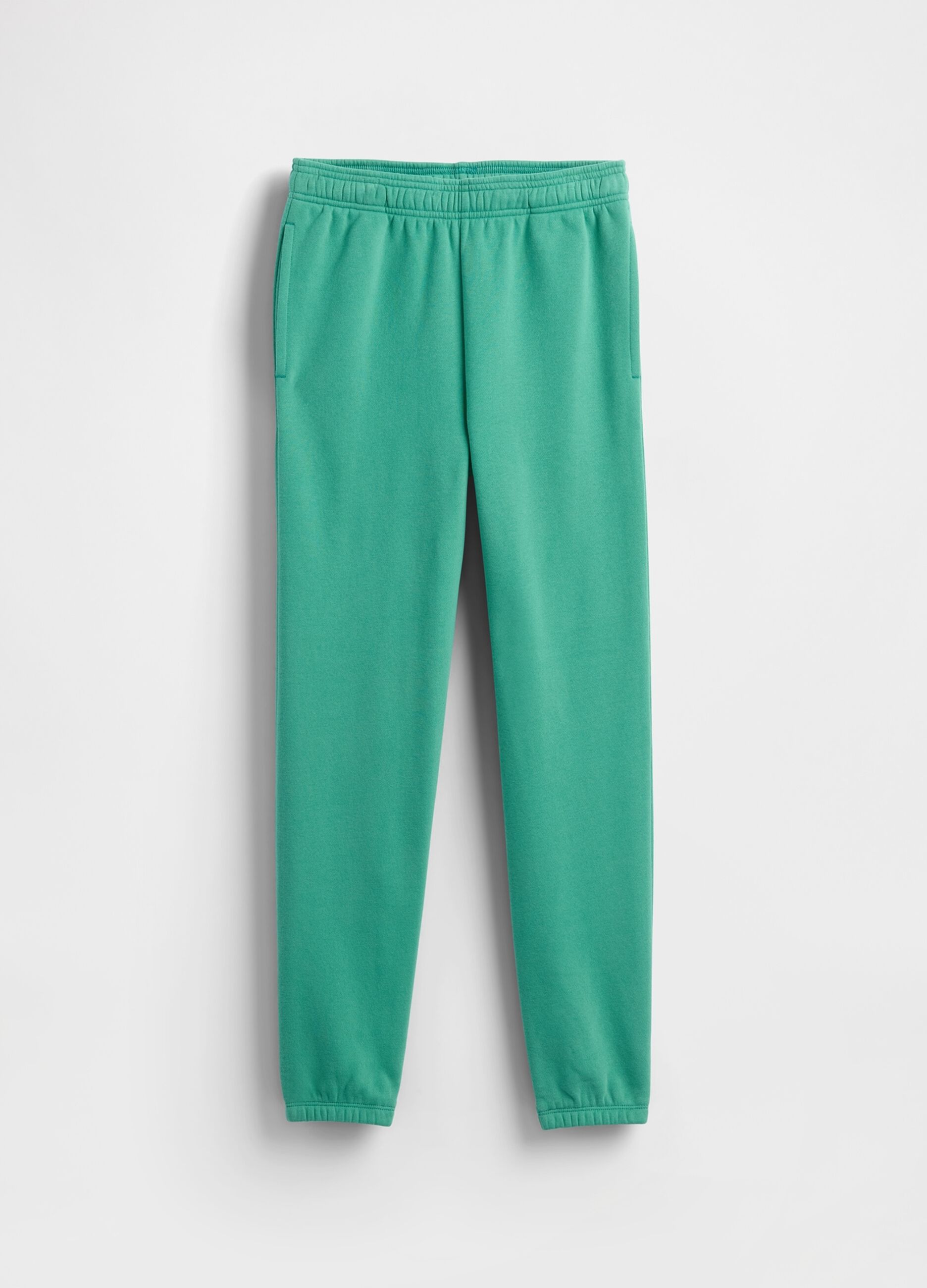 Green cotton blend trousers