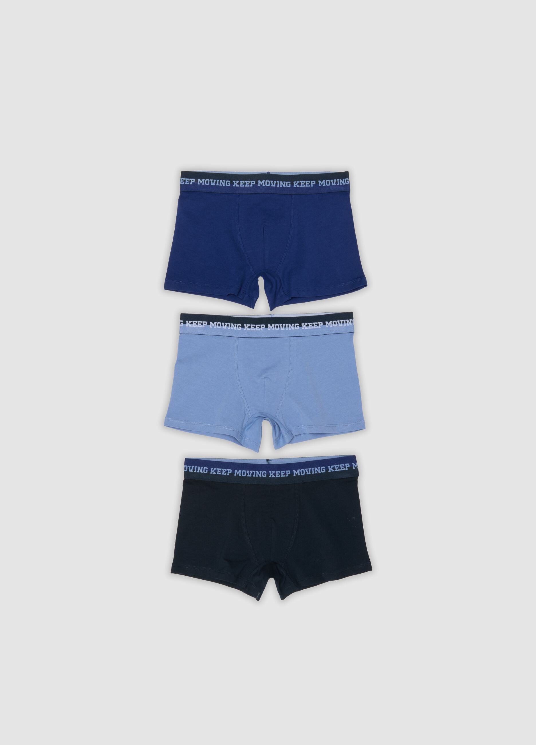 Boys&rsquo; 3-pack of blue organic stretch cotton boxers