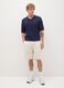 Men's beige baggy shorts in 100% cotton_0