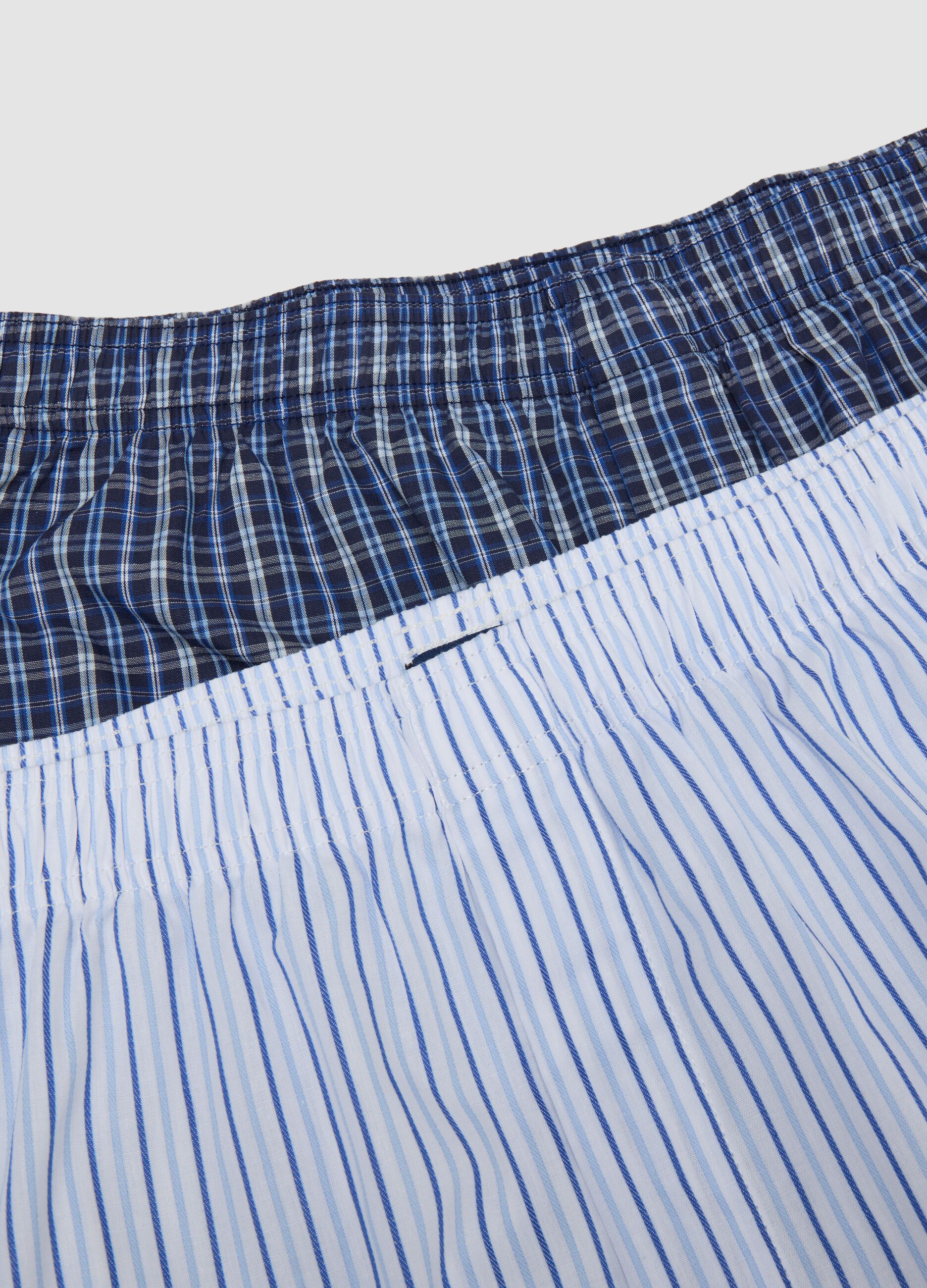 2-pack men&rsquo;s white and light blue boxer shorts in pure organic cotton