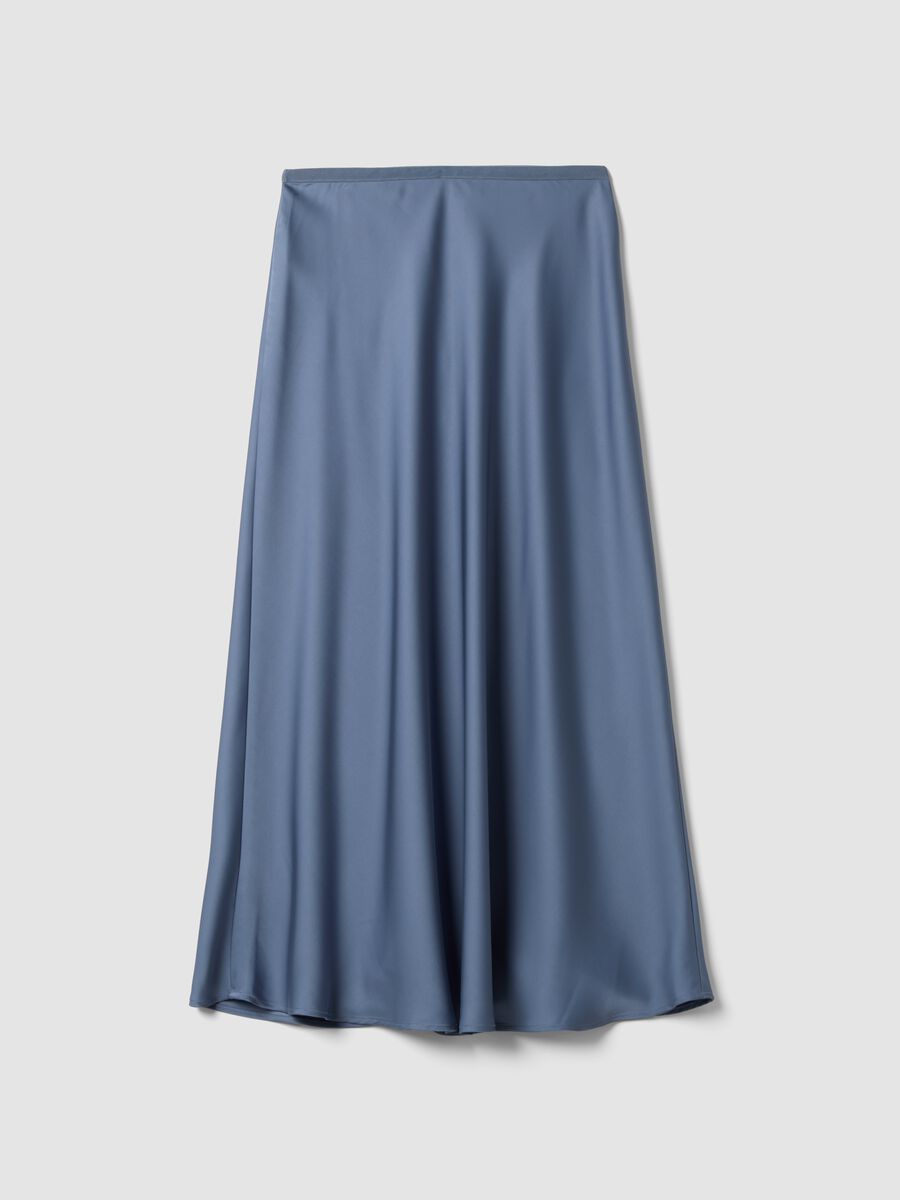 Long grey satin skirt_5