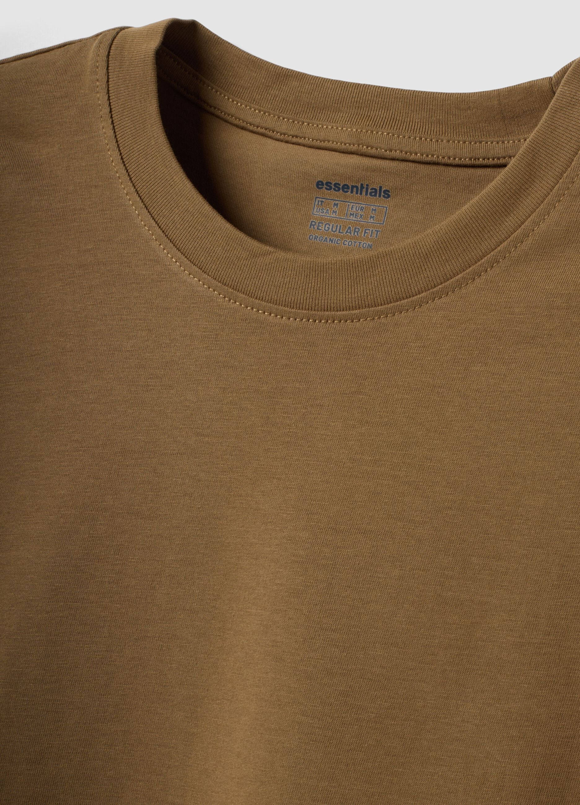 Brown regular-fit T-shirt in pure organic cotton jersey