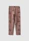 Brown stretch cotton skinny fit leggings for girls_0