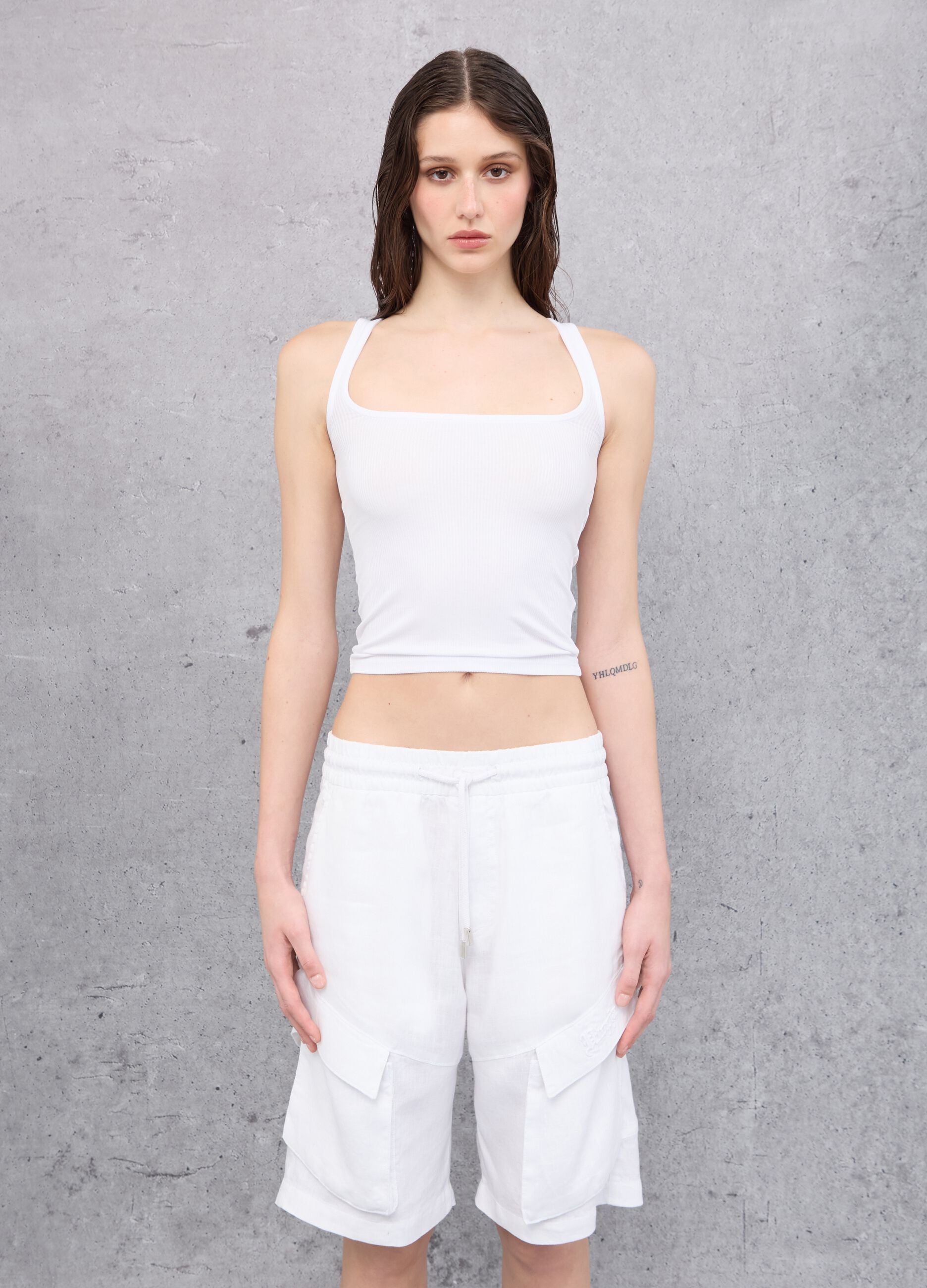 Vest Top Square Neck White