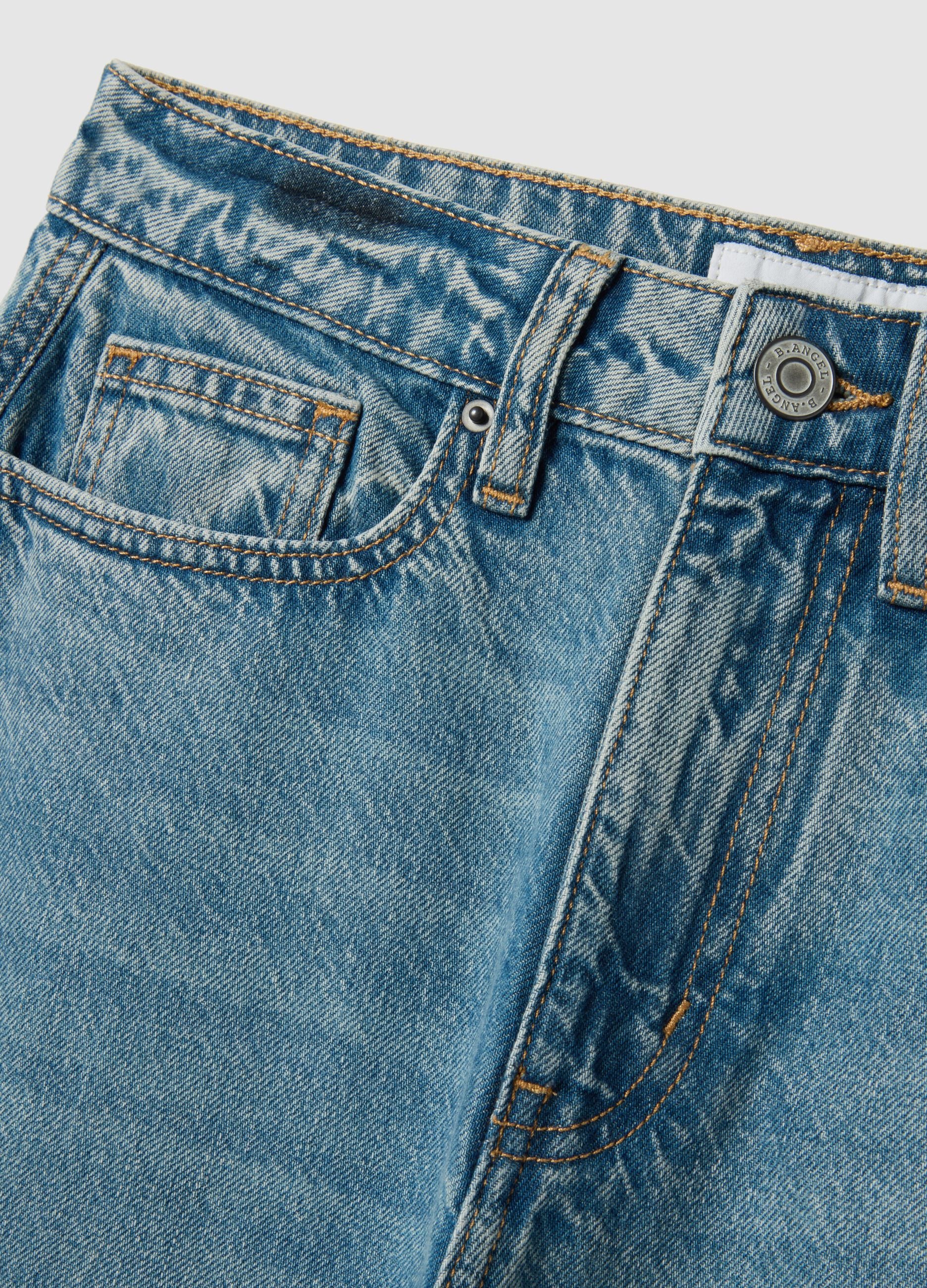 Pure Cotton Blue Regular Fit Skater Jeans