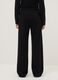 Black cotton blend regular fit trousers_2