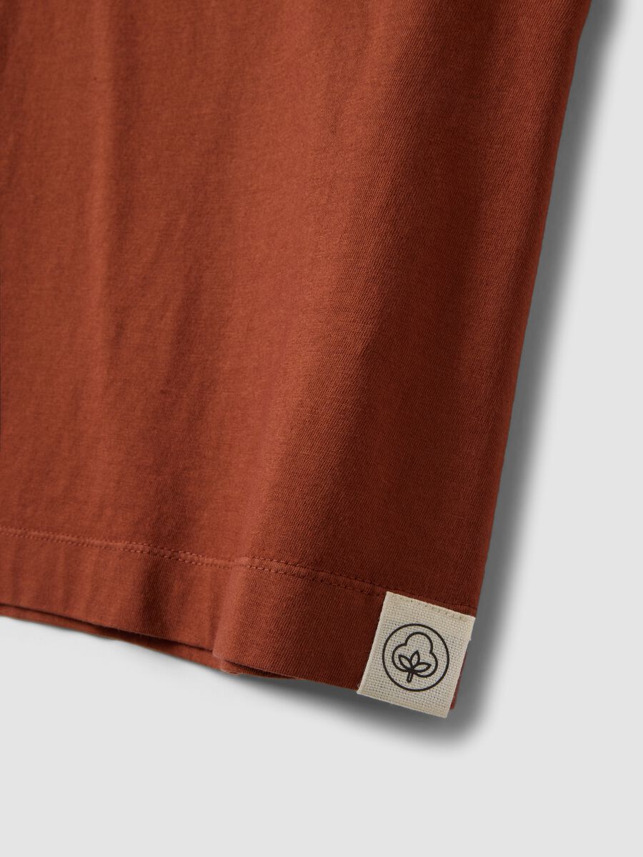 Red short-sleeved pure cotton T-shirt, regular fit_5
