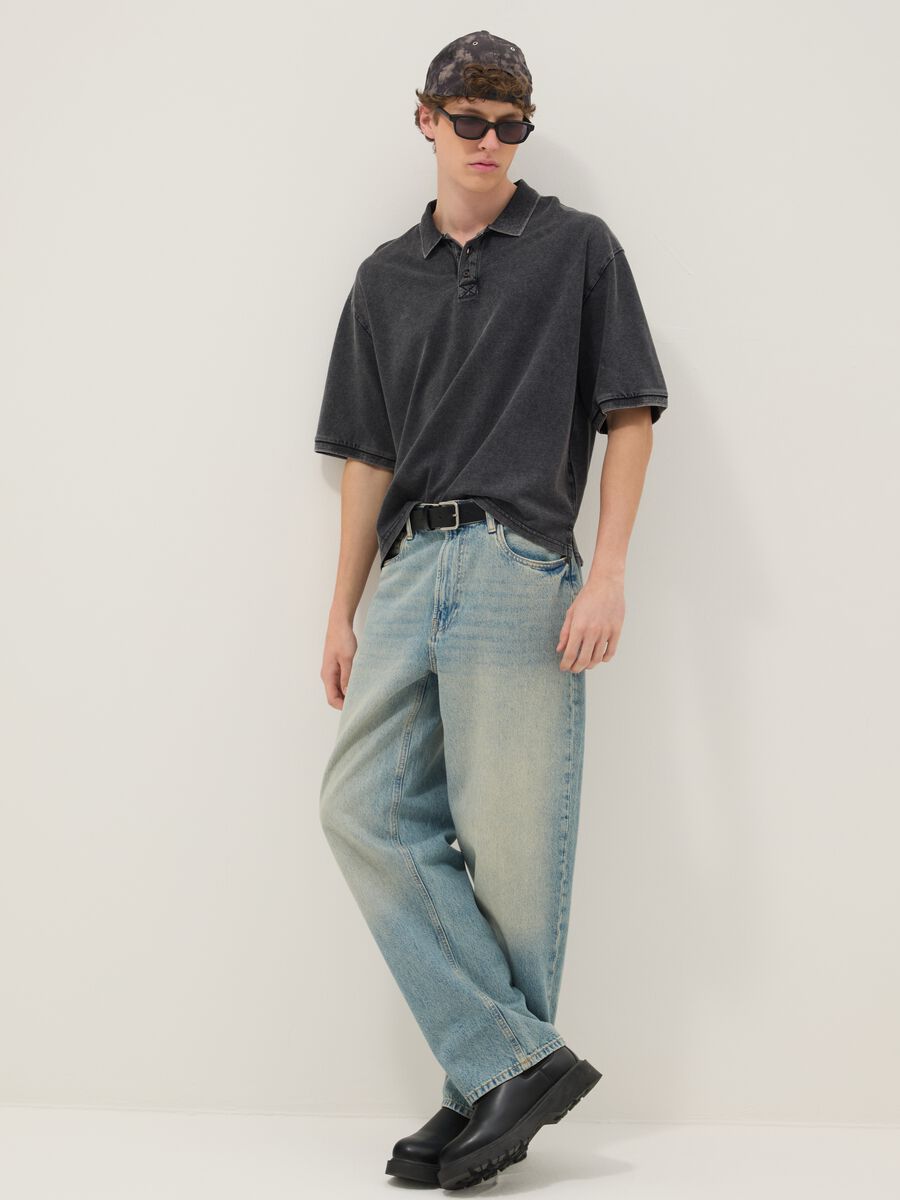 Black pure cotton regular fit short sleeve polo_2