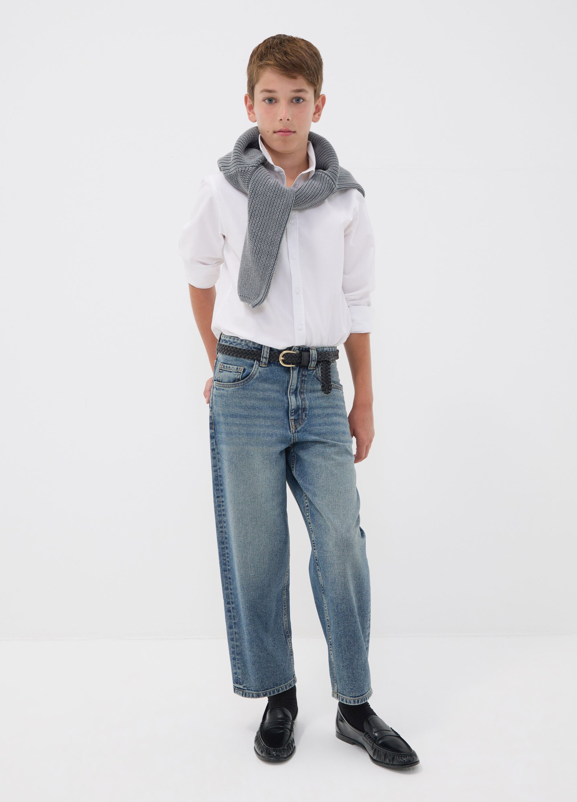 100% cotton denim jeans with elasticated waist, skater fit for boys