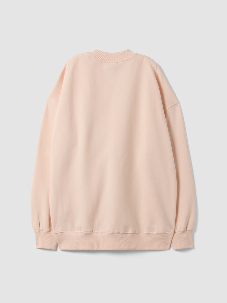 Pink cotton-blend sweatshirt with kitten print, regular fit_6