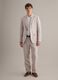 Beige pure linen slim fit trousers_0