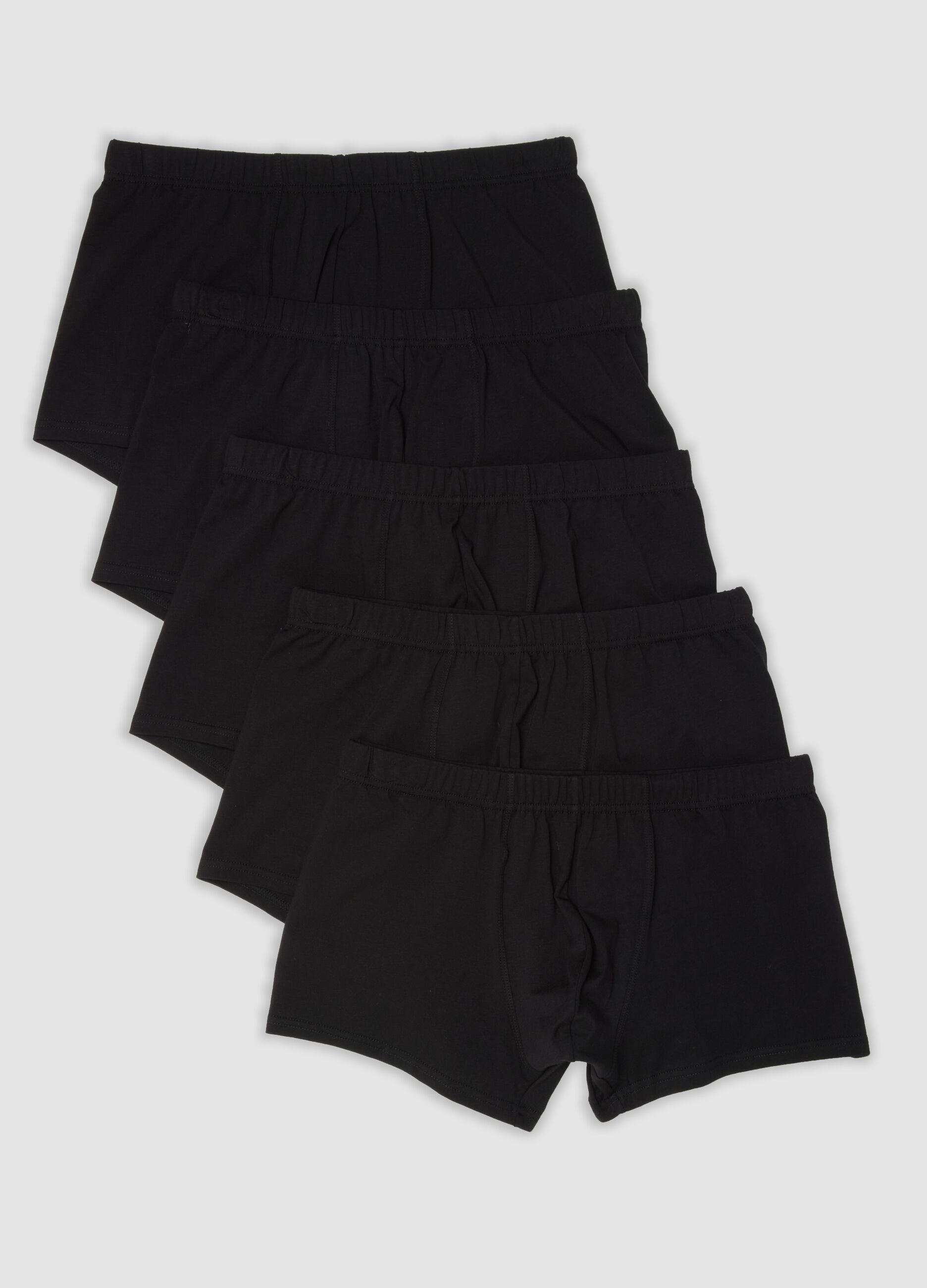 Multipack of five black organic cotton boxers