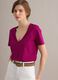 Purple pure cotton V-neck T-shirt regular fit_0