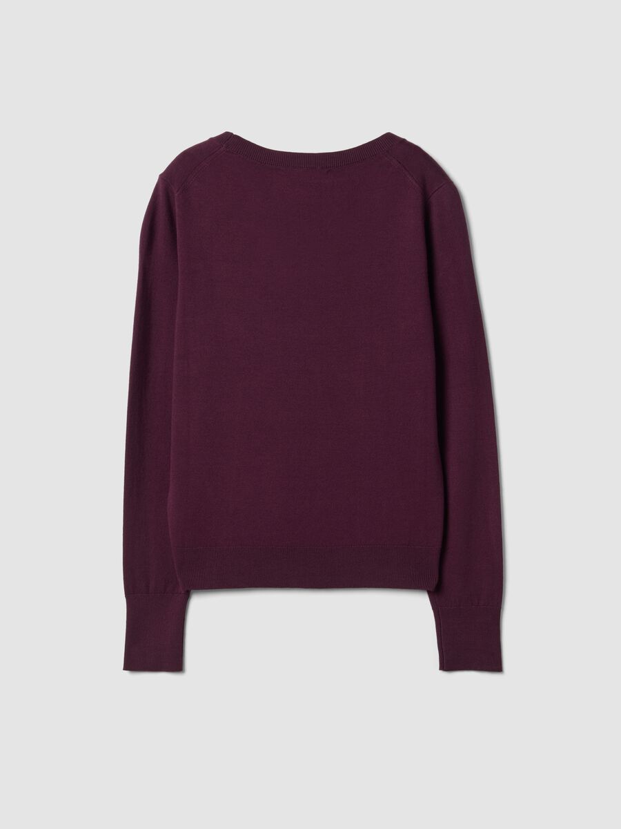 Purple viscose-blend crew-neck top_6