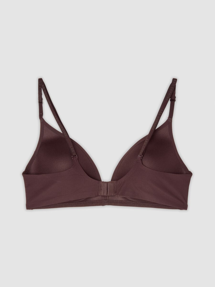 Brown padded stretch-microfibre bra_2
