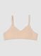 Beige stretch organic cotton bra for girls_0