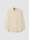 Beige pure silk shirt with classic collar and regular fit_0