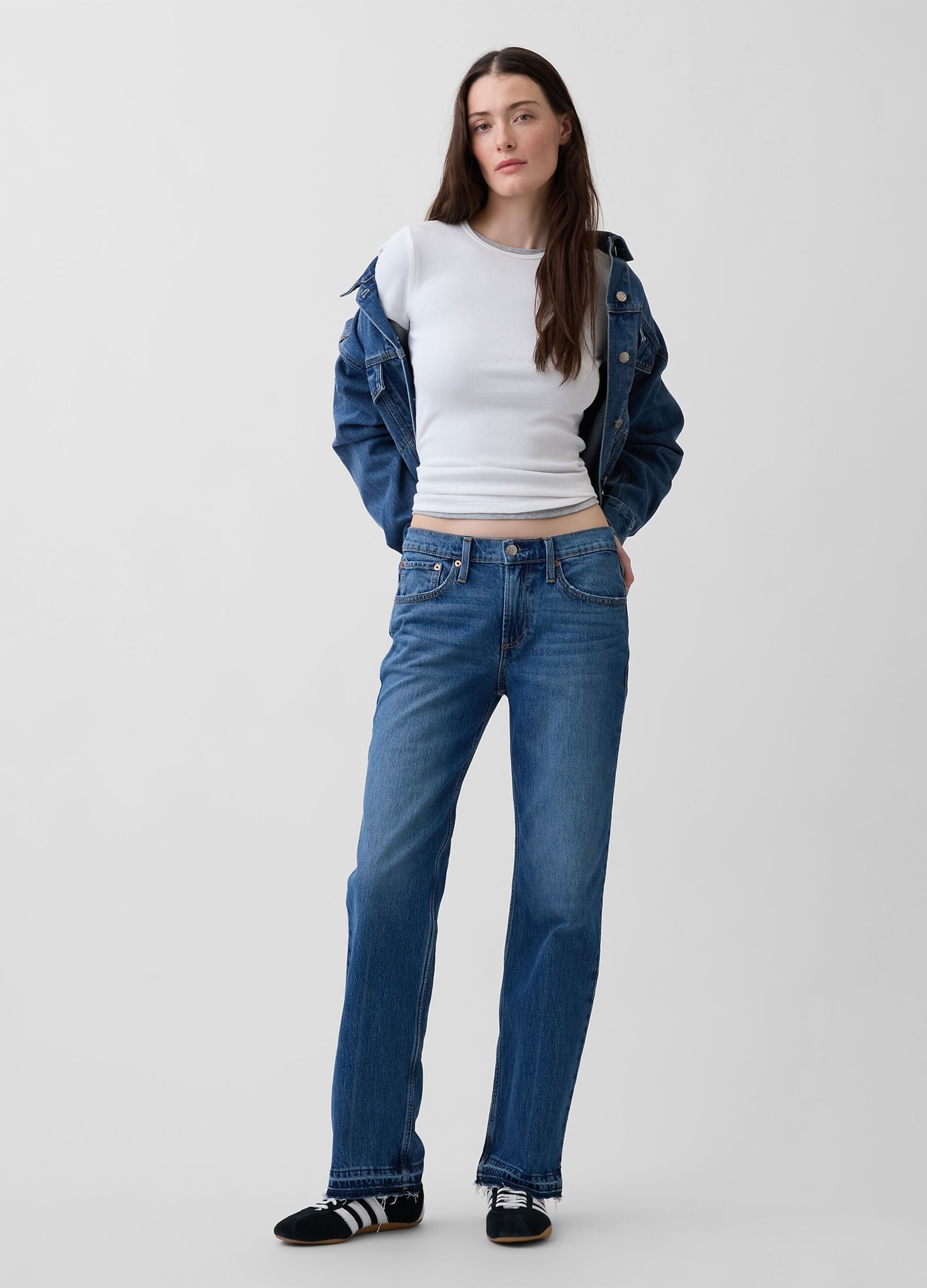 Jeans straight in cotone elasticizzato