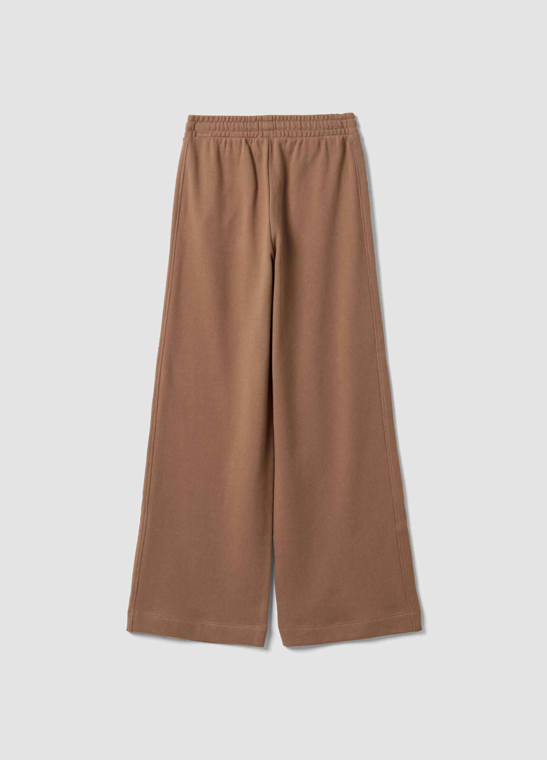 Girls&rsquo; brown culotte trousers in pure organic cotton