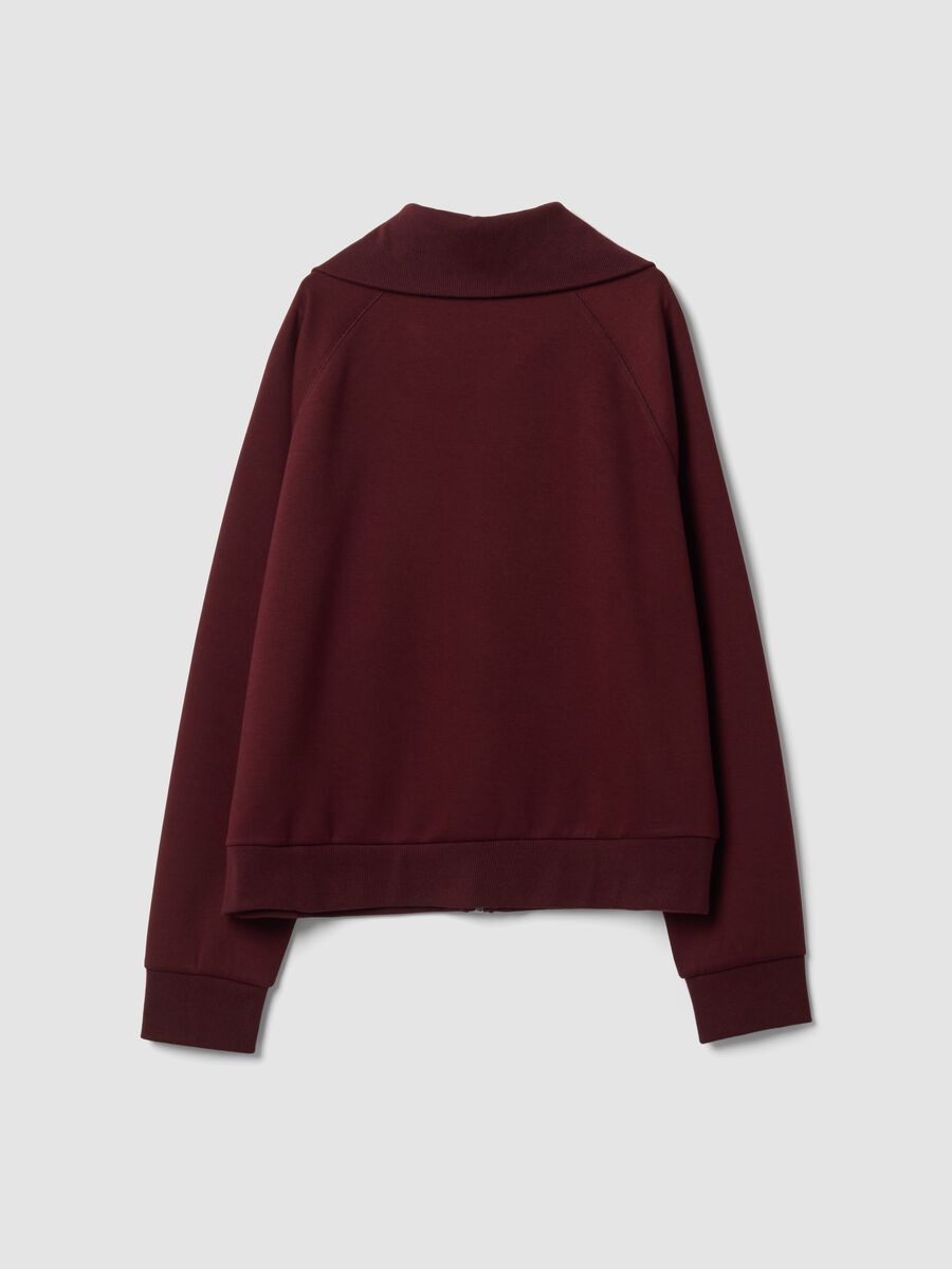 Felpa rossa in viscosa elasticizzata con dolcevita regular fit_1
