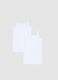 Twin pack of white girls' vests in pure cotton regular fit_1
