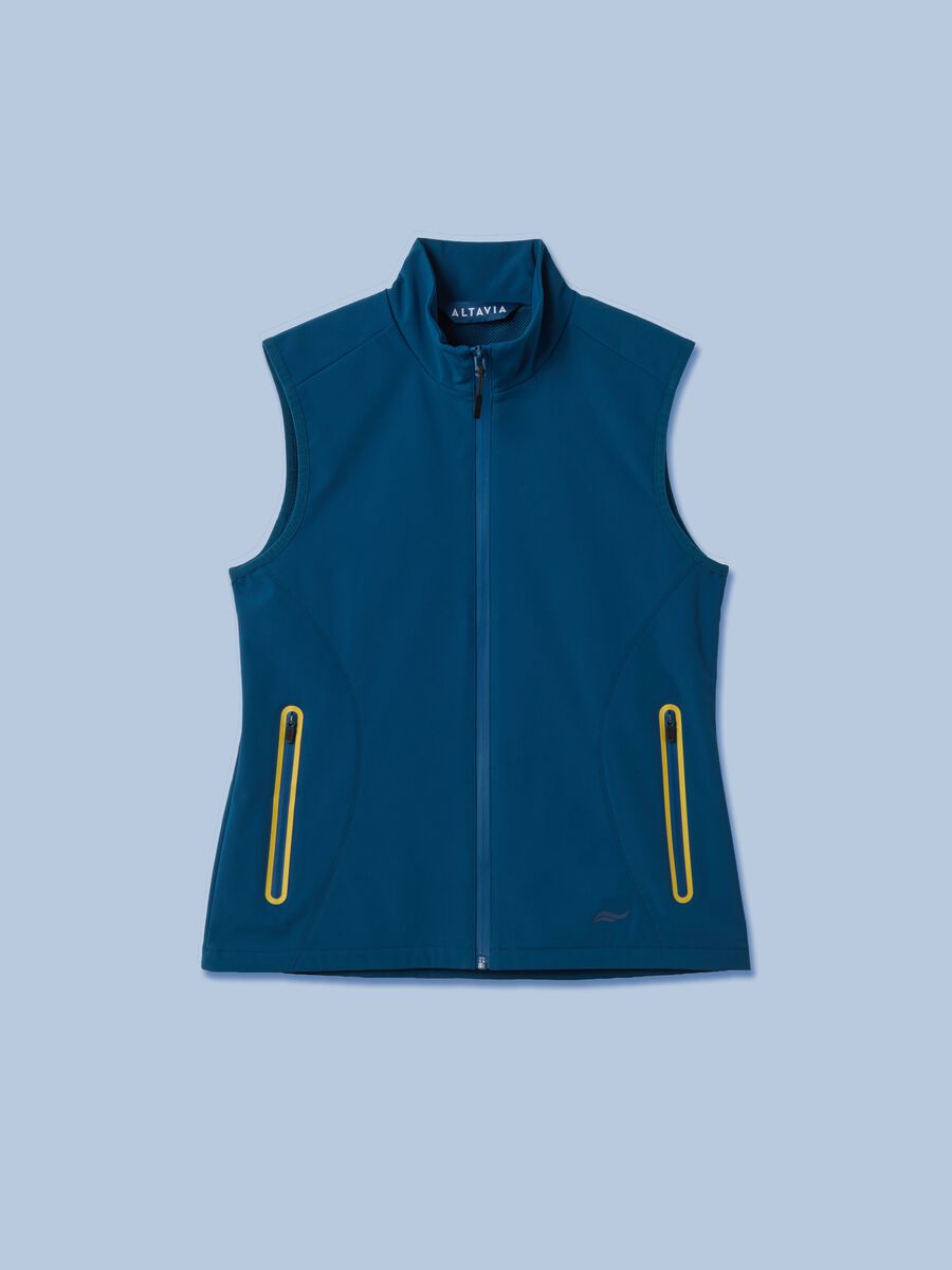 ALTAVIA SAILING blue windproof gilet in stretch fabric with zip_0