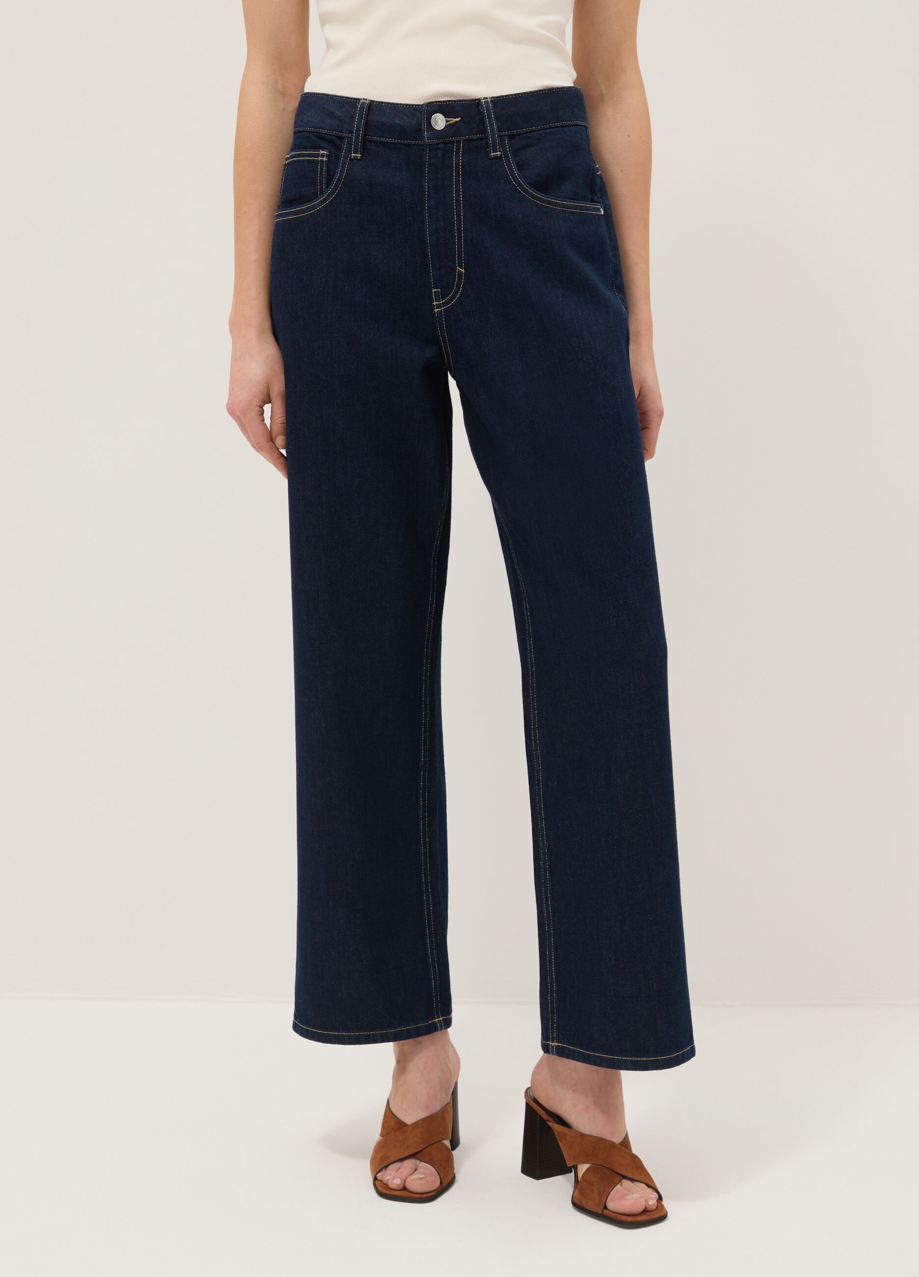 Pure cotton blue baggy fit jeans