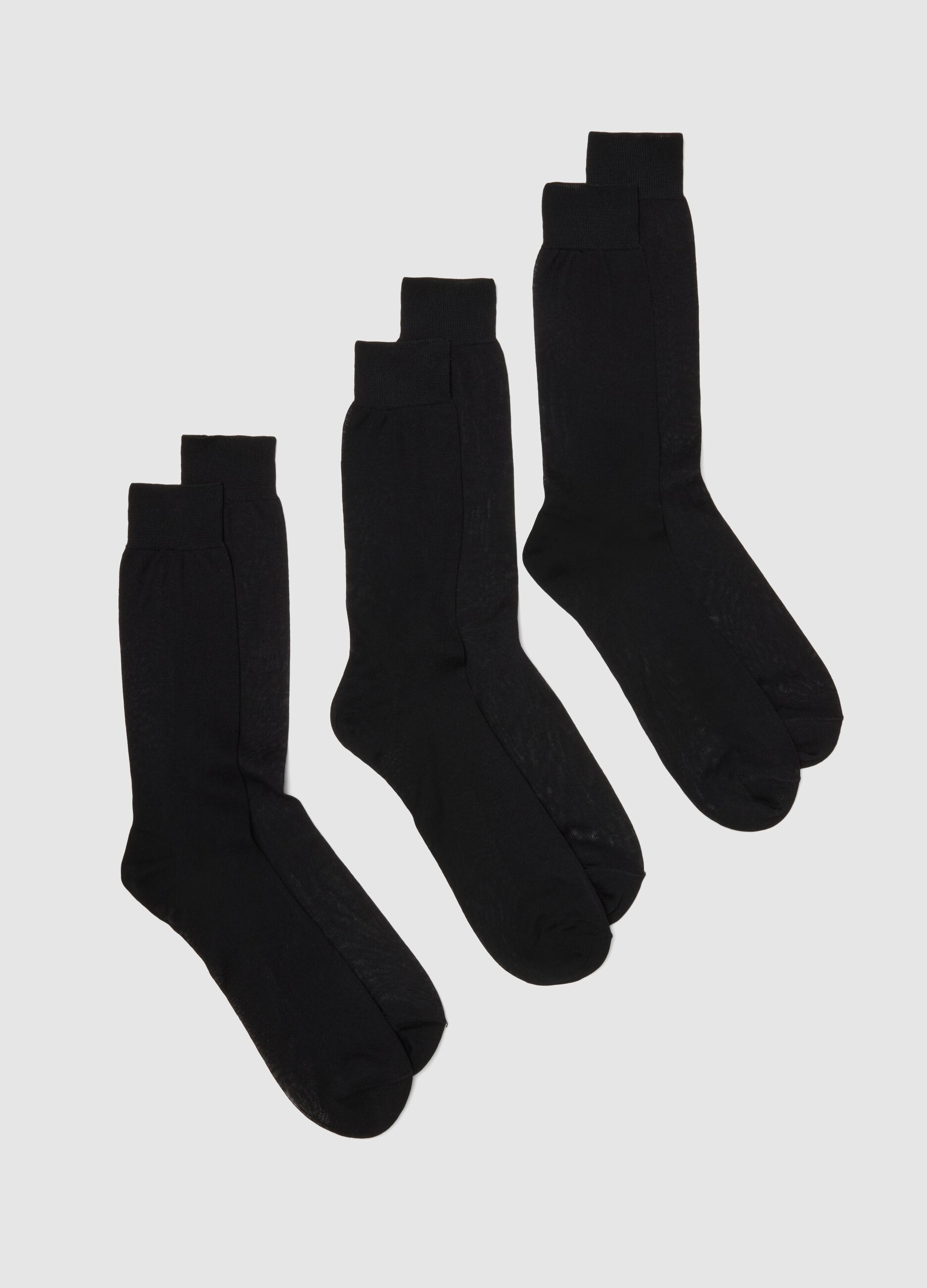 Triple pack of black pure cotton ankle socks with regular fit