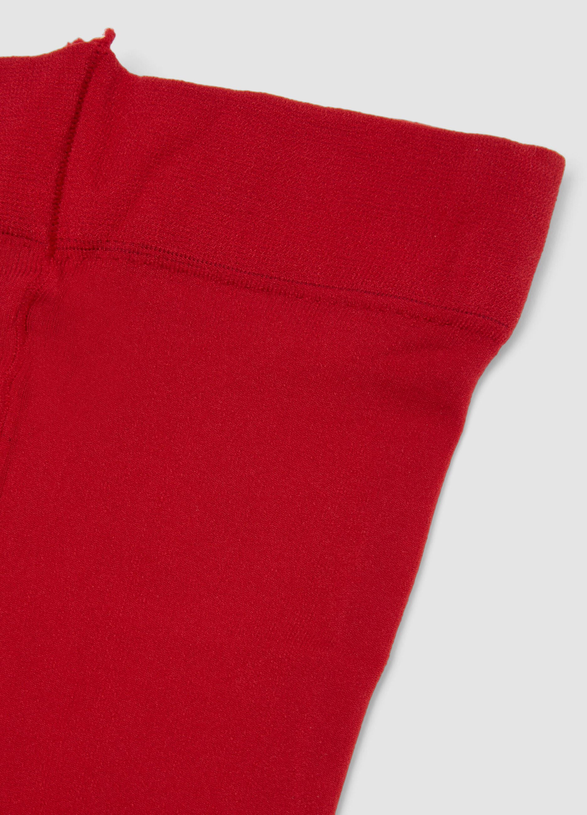 Collant rosso in tessuto elasticizzato