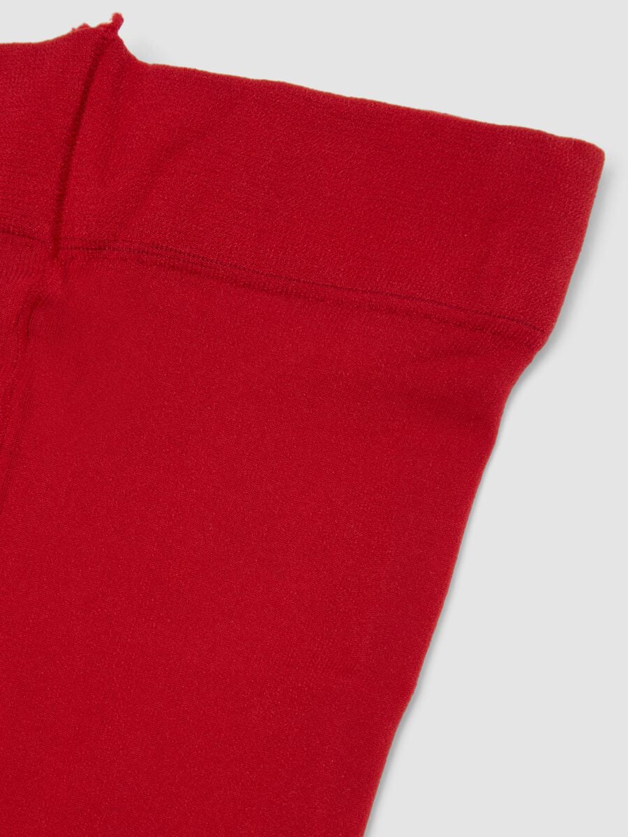 Collant rosso in tessuto elasticizzato_1