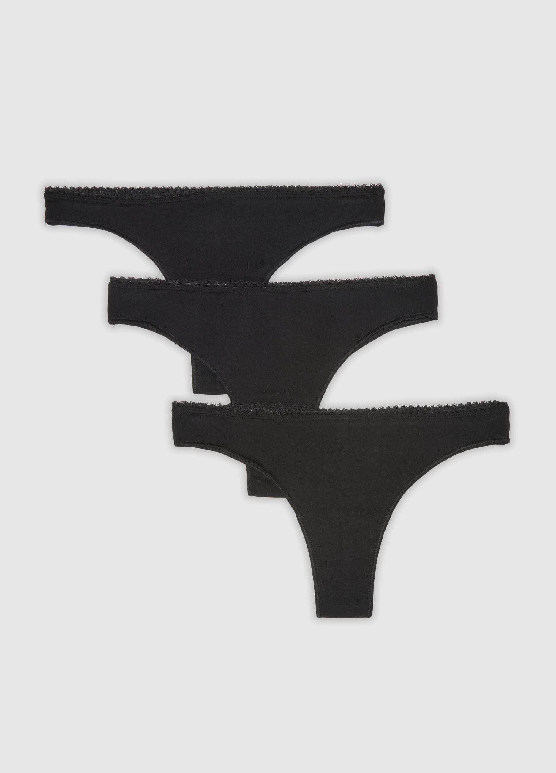3-pack of black Brazilian briefs in stretch organic cotton