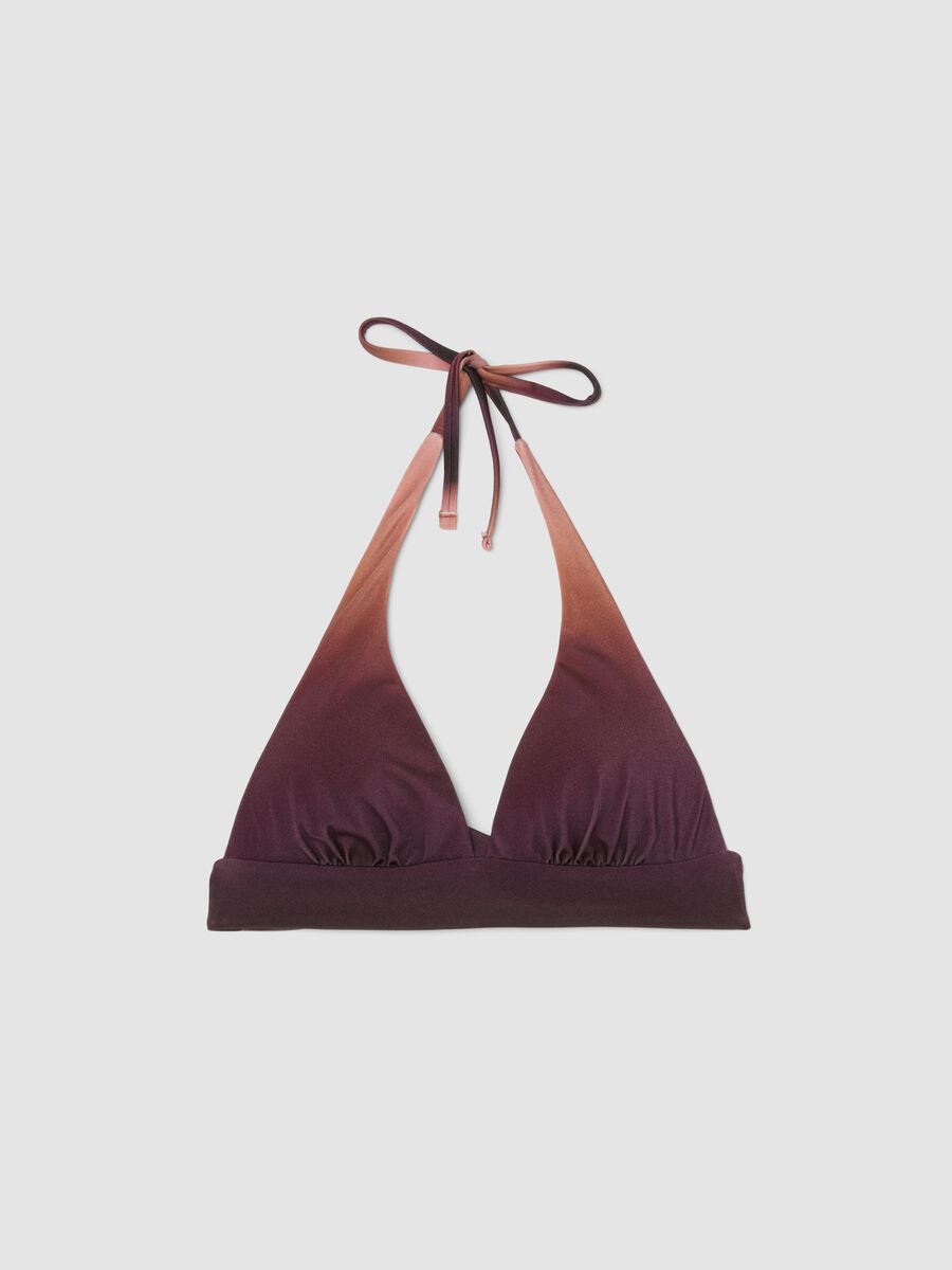 Brown stretch bikini top with ombr&eacute; effect_4