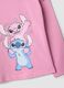 Pink stretch cotton T-shirt with Lilo & Stitch print for girls_2