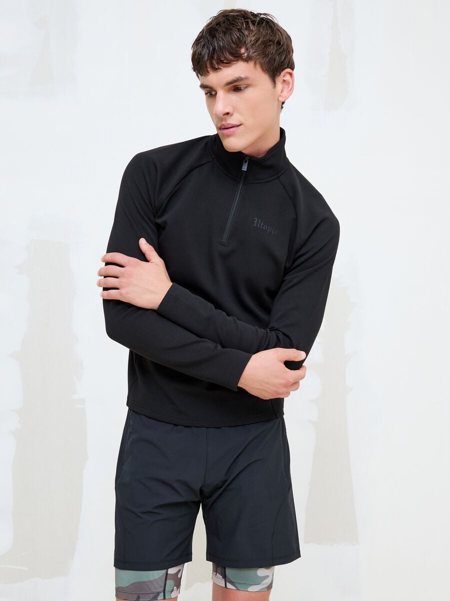 Technical Half-Zip Sweater &ndash; Fitted Black_1