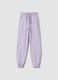 Purple organic cotton jogger trousers, regular fit, for girls_4