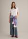 Light blue pure cotton scarf with floral print_3