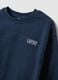 Blue oversized organic cotton crew-neck sweatshirt for baby boy_2