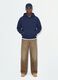 Navy pure cotton hoodie with oversized fit_1