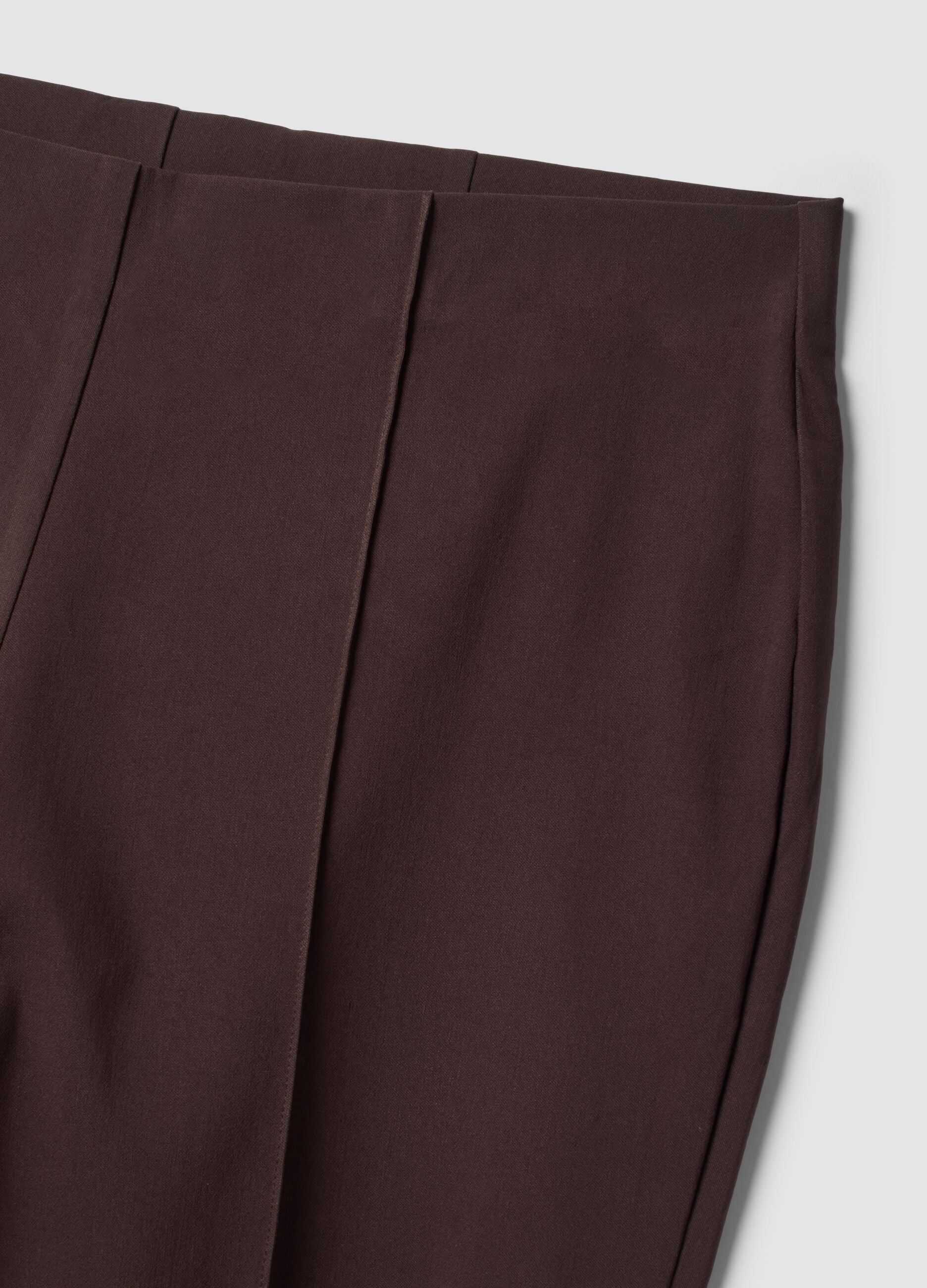 Brown flare trousers in stretch viscose